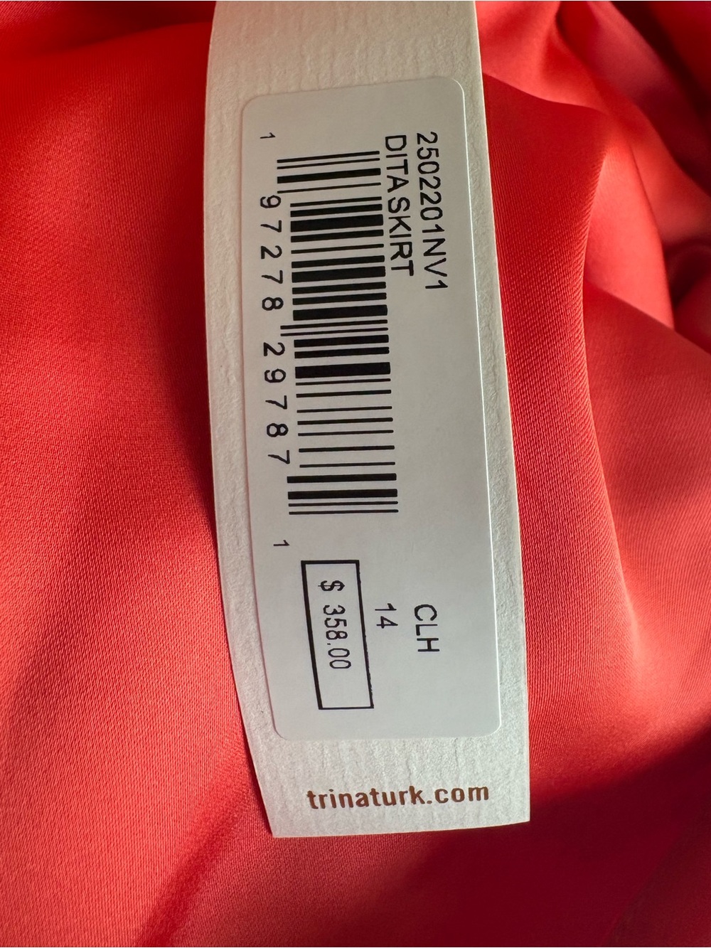 Trina Turk Coral-Pink Layered Square Midi Skirt - Picture 2 of 3